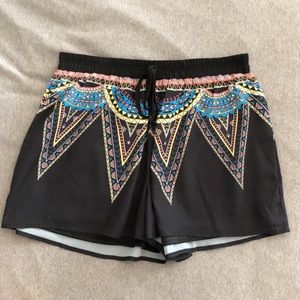Black patterned shorts
